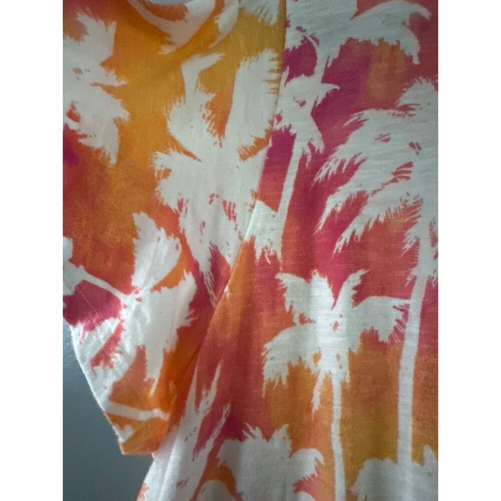 Candace Cameron Bure Jumpsuit 1X Palm Tree Tropical Print Vacation Resort Chic - Picture 5 of 10